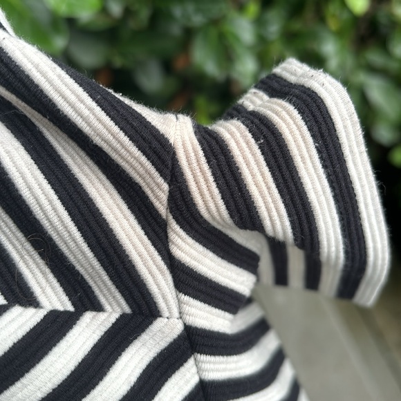 Madewell Black and White Stripe Scoop Neck Fit & Flare Short Sleeve Dress Size 6 - Picture 14 of 14